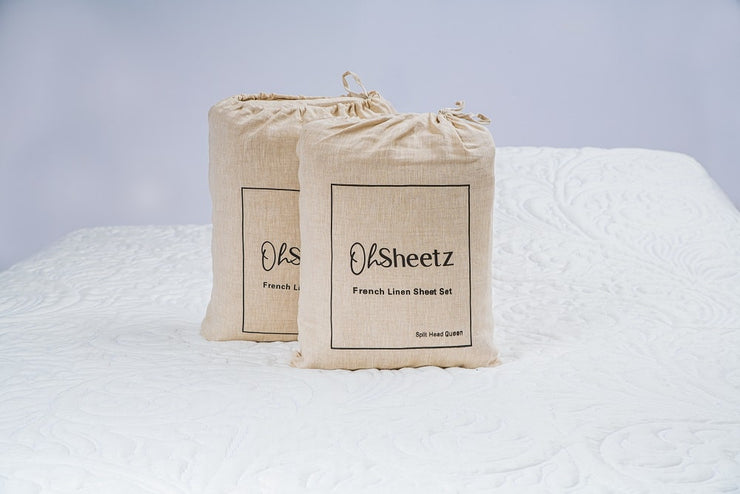 OhSheetz French Linen Split-Head Sheet Sets