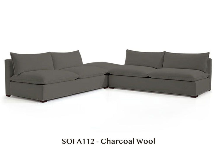 Natural/Certified Organic Armless Three-Piece Modular Sofa