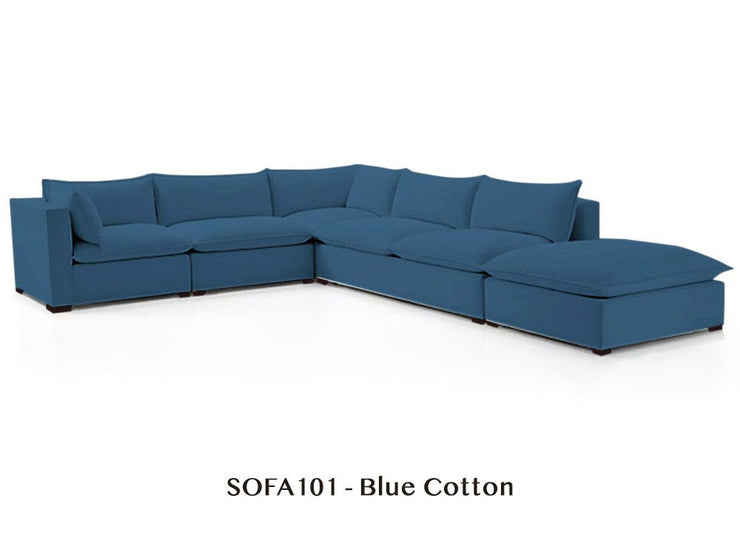 Natural/Certified Organic Armless Five-Piece Modular Sofa