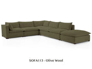 Natural/Certified Organic Armless Five-Piece Modular Sofa