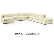 Natural/Certified Organic Armless Seven-Piece Modular Sofa
