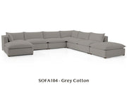 Natural/Certified Organic Armless Seven-Piece Modular Sofa