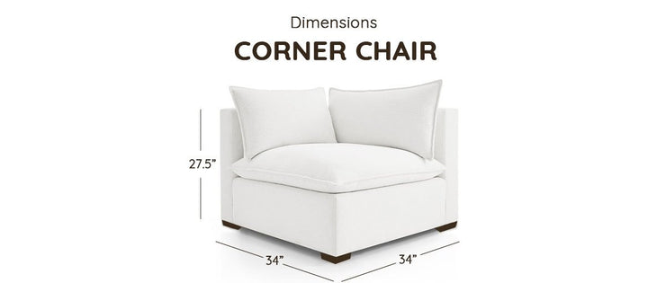 Corner Chair - Natural/Certified Organic Modular Sofa Components