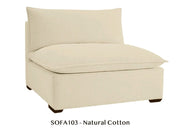 Armless Chair - Natural/Certified Organic Modular Sofa Components