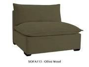 Armless Chair - Natural/Certified Organic Modular Sofa Components